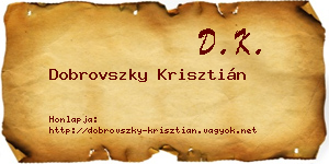 Dobrovszky Krisztián névjegykártya